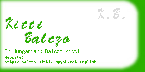 kitti balczo business card